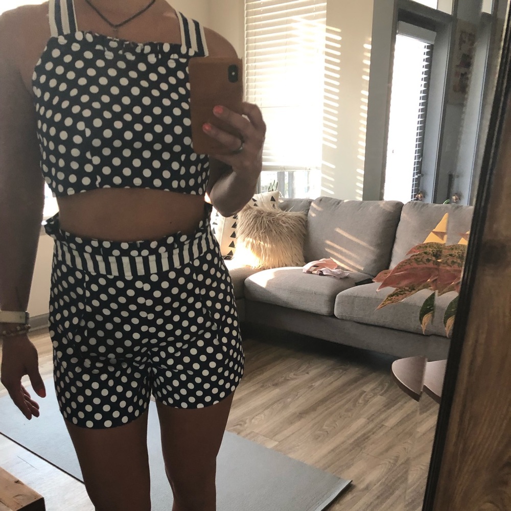 2 piece shorts and crop top set